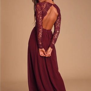 Maroon open pack maxi dress